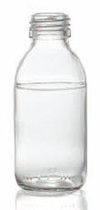 100 ml syrup bottle, clear, type 3 moulded glass