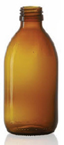 200 ml syrup bottle, amber, type 3 moulded glass