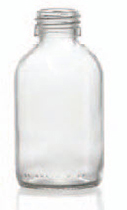 100 ml syrup bottle, clear, type 3 moulded glass