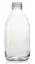 200 ml syrup bottle, clear, type 3 moulded glass