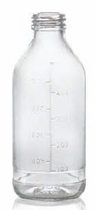 300 ml plasma bottle, clear, type 1 moulded glass