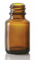 3/5 ml diagnostic bottle, amber, type 1 moulded glass