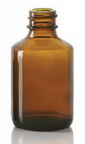 50/70 ml diagnostic bottle, amber, type 1 moulded glass