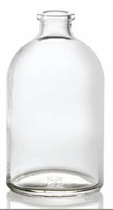 250 ml injection vial, clear, type 3 moulded glass
