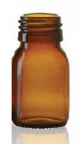 30 ml dropper bottle, amber, type 3 moulded glass