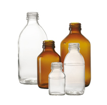 60 ml syrup bottle, clear, type 3 moulded glass