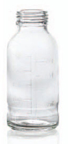 125 ml plasma bottle, clear, type 1 moulded glass