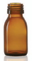 60 ml syrup bottle, amber, type 3 moulded glass