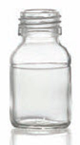 30 ml syrup bottle, clear, type 3 moulded glass