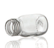 30 ml syrup bottle, clear, type 3 moulded glass